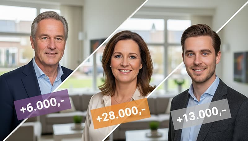 Kijk vooral naar wat iedere makelaar oplevert